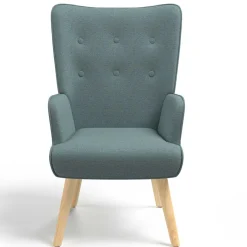 Fauteuil en tissu vert eucalyptus scandinave*IDMarket Sale