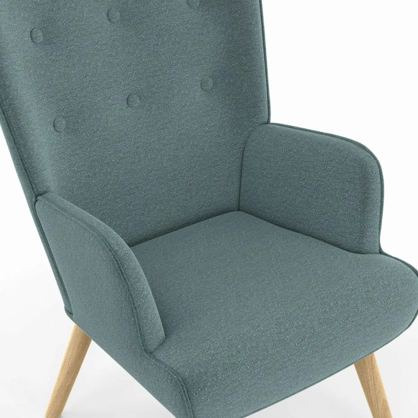 Fauteuil en tissu vert eucalyptus scandinave*IDMarket Sale