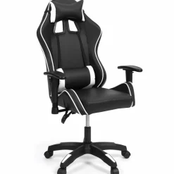 Fauteuil gamer noir et blanc réglable et inclinable accoudoirs pivotants*IDMarket Clearance