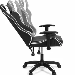 Fauteuil gamer noir et blanc réglable et inclinable accoudoirs pivotants*IDMarket Clearance