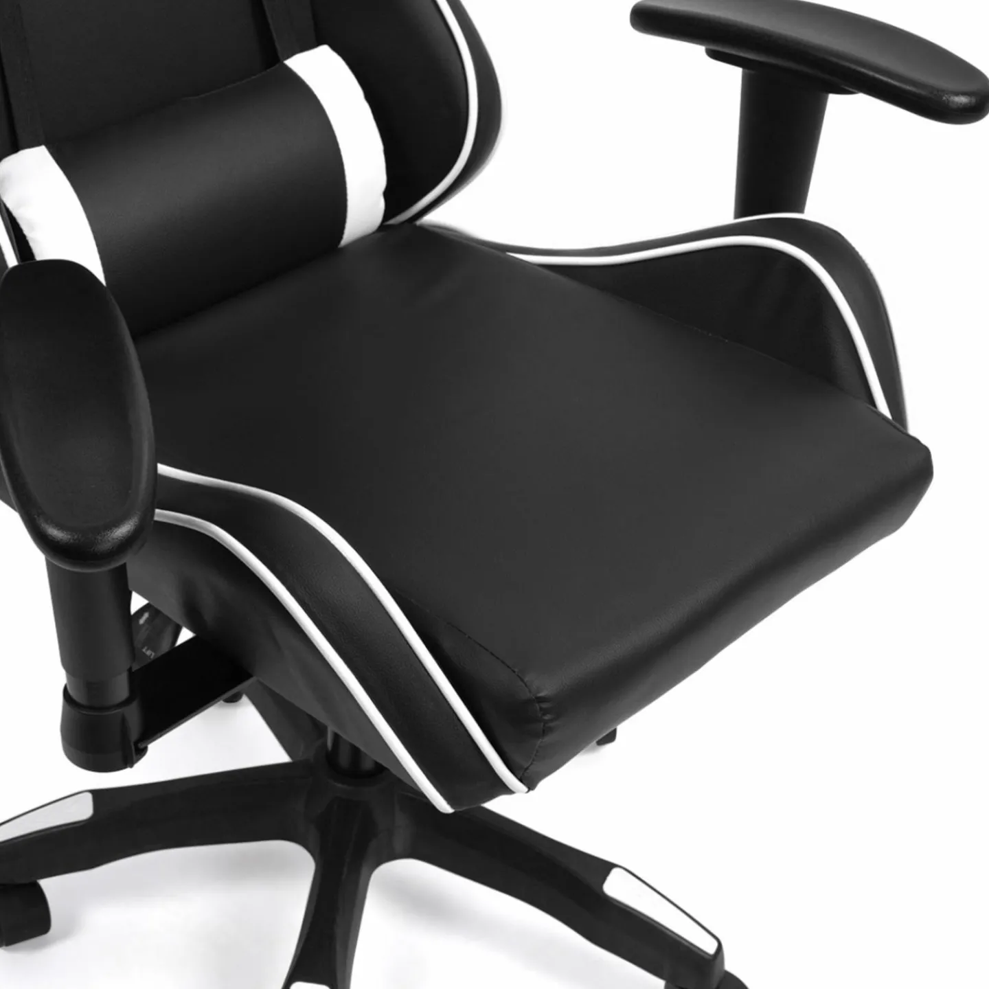 Fauteuil gamer noir et blanc réglable et inclinable accoudoirs pivotants*IDMarket Clearance