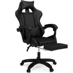 Fauteuil gamer noir réglable et inclinable avec repose pied*IDMarket Best