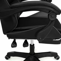 Fauteuil gamer réglable et inclinable avec repose-pied et coussins noir et gris*IDMarket Best