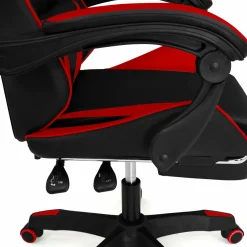 Fauteuil gamer réglable et inclinable avec repose pied et coussins noir et rouge*IDMarket Clearance