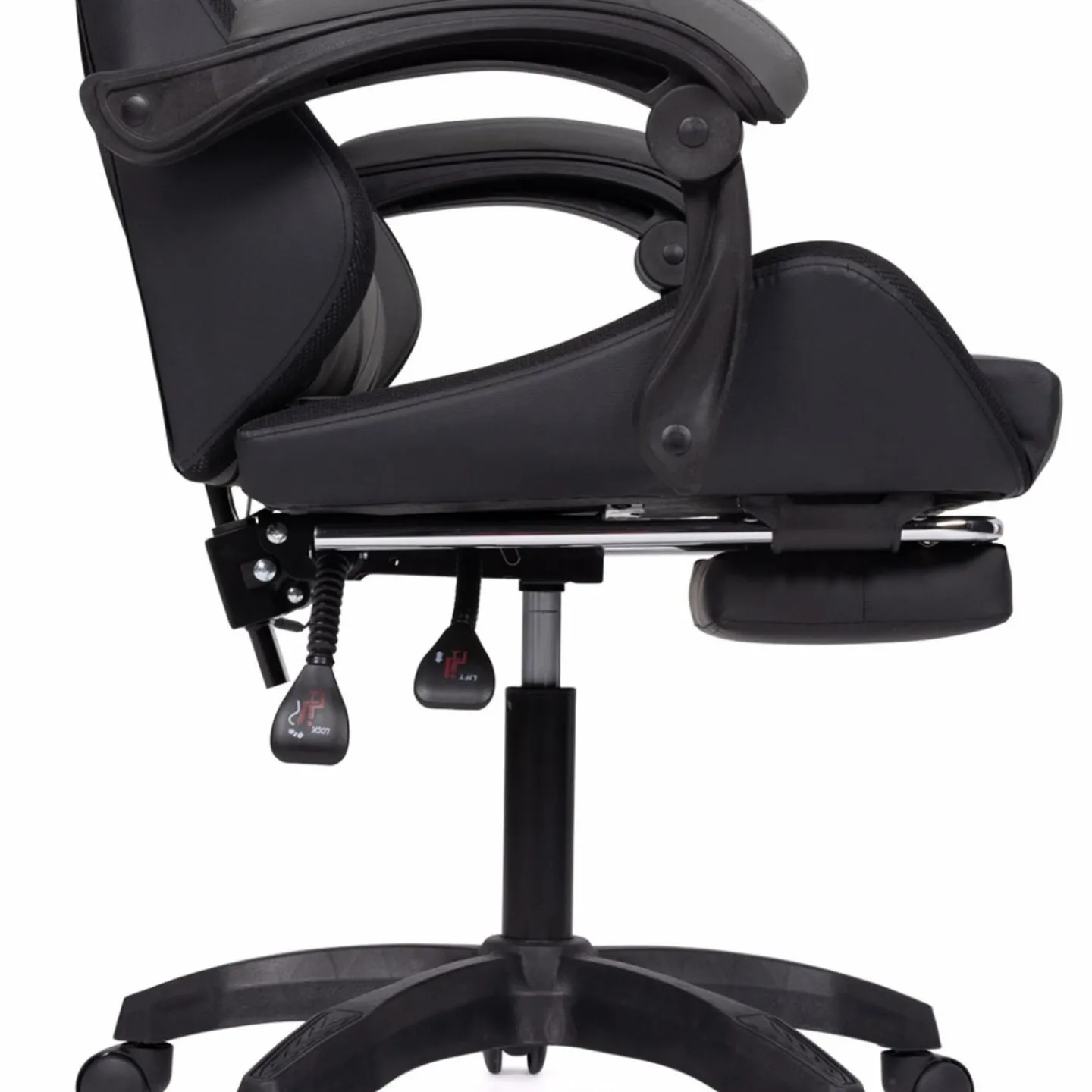 Fauteuil gaming LED noir et gris avec repose-pied, coussin tête + lombaire*IDMarket Clearance