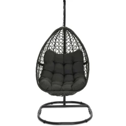 Fauteuil lune suspendu avec coussins gris*IDMarket