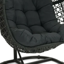 Fauteuil lune suspendu avec coussins gris*IDMarket