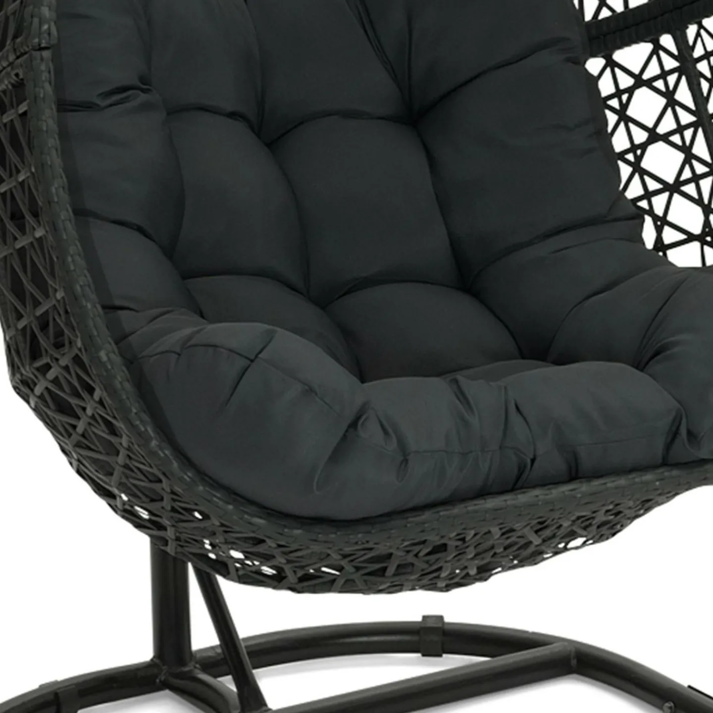 Fauteuil lune suspendu avec coussins gris*IDMarket
