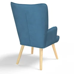 Fauteuil patchwork bleu style scandinave*IDMarket Outlet