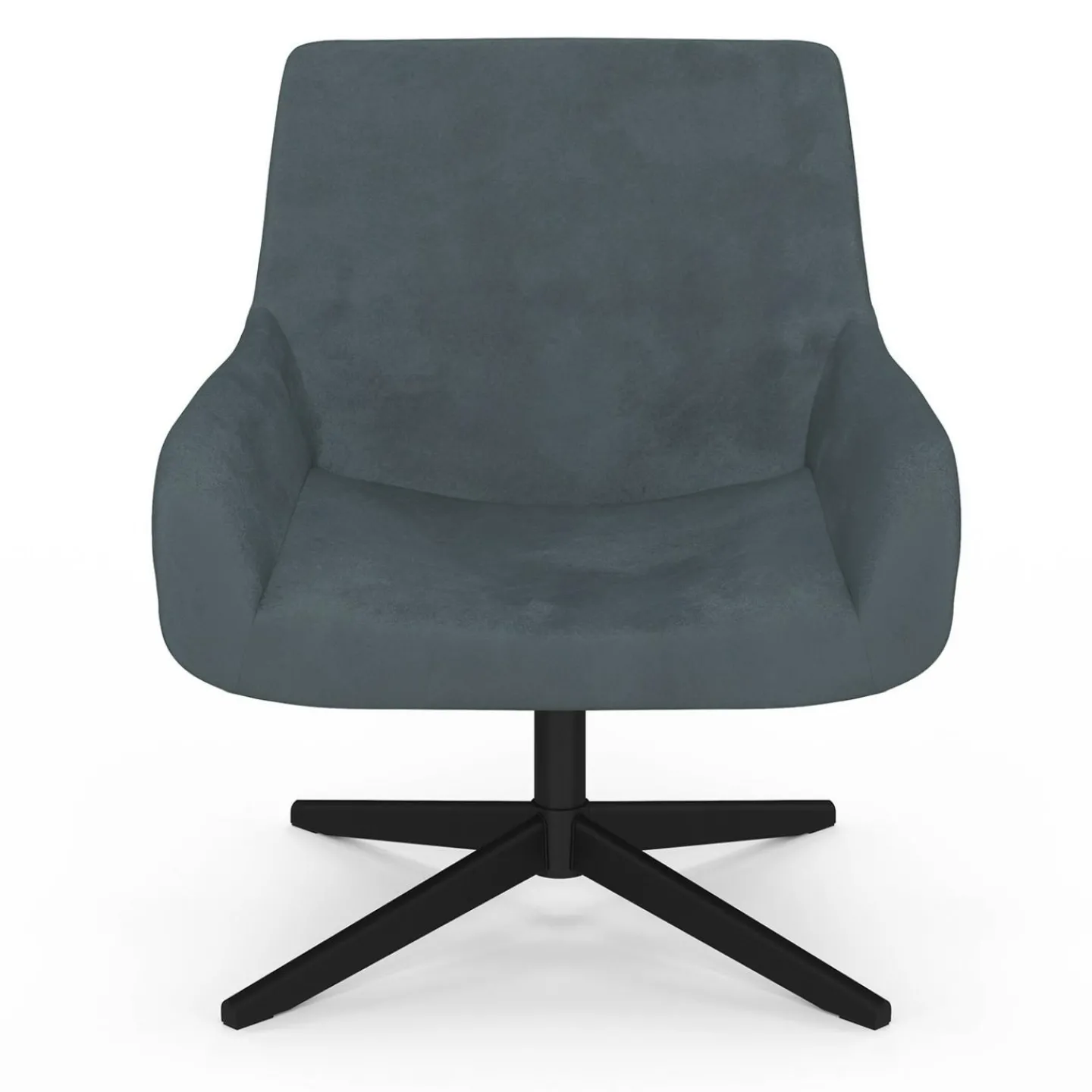 Fauteuil pivotant gris en velours et pieds noirs*IDMarket Sale
