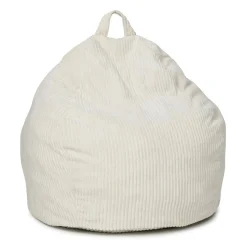 Fauteuil poire gros pouf en velours côtelé beige*IDMarket Best