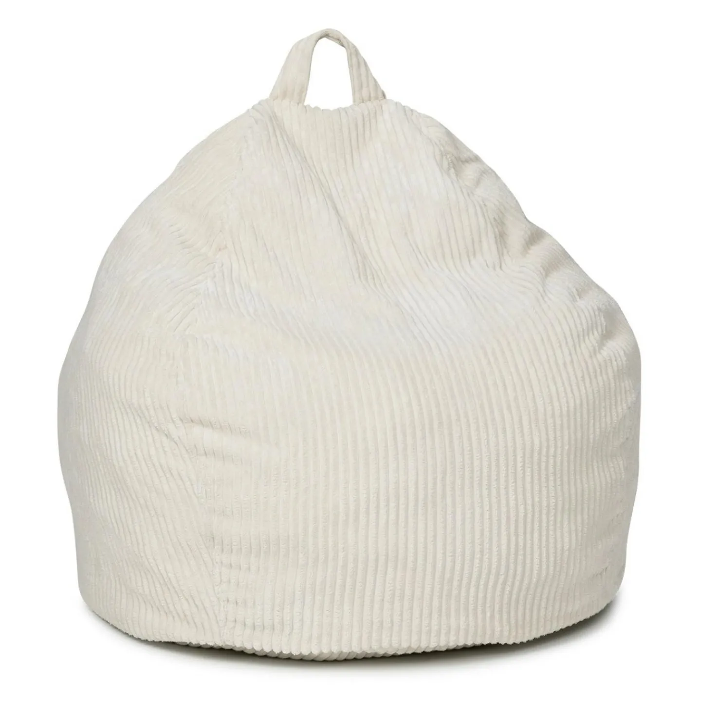 Fauteuil poire gros pouf en velours côtelé beige*IDMarket Best