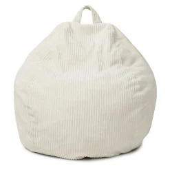 Fauteuil poire gros pouf en velours côtelé beige*IDMarket Best