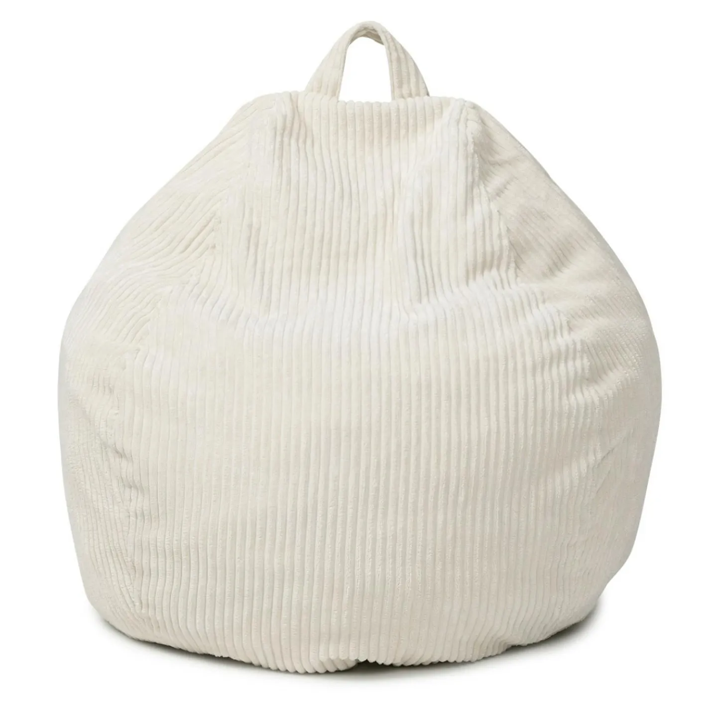 Fauteuil poire gros pouf en velours côtelé beige*IDMarket Best