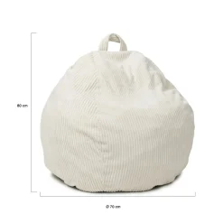 Fauteuil poire gros pouf en velours côtelé beige*IDMarket Best