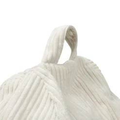 Fauteuil poire gros pouf en velours côtelé beige*IDMarket Best