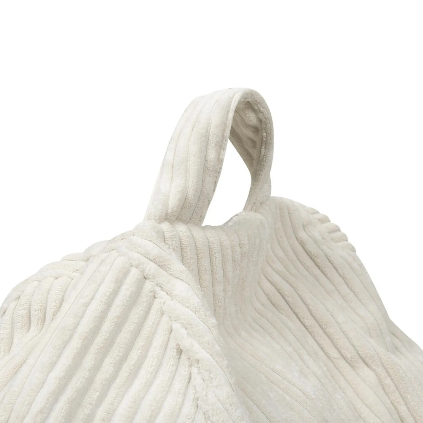 Fauteuil poire gros pouf en velours côtelé beige*IDMarket Best