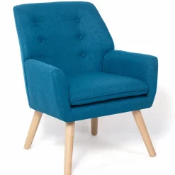 Fauteuil scandinave bleu canard*IDMarket Sale