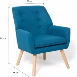 Fauteuil scandinave bleu canard*IDMarket Sale
