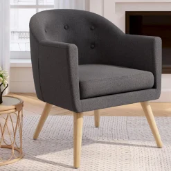 Fauteuil scandinave cabriolet gris anthracite*IDMarket