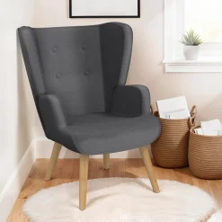 Fauteuil scandinave confortable gris*IDMarket Online