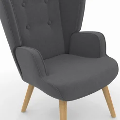 Fauteuil scandinave confortable gris*IDMarket Online