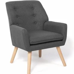 Fauteuil scandinave en tissu gris*IDMarket