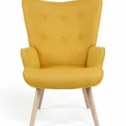 Fauteuil scandinave en tissu jaune*IDMarket Clearance