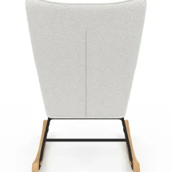 Fauteuil scandinave en tissu à bascule bouclette beige*IDMarket Outlet