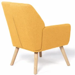Fauteuil scandinave en tissu jaune moutarde*IDMarket Sale