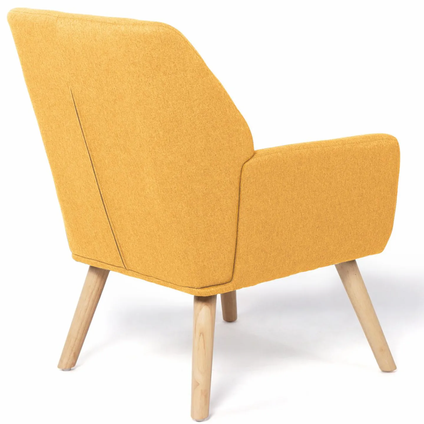 Fauteuil scandinave en tissu jaune moutarde*IDMarket Sale
