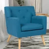 Fauteuil scandinave en tissu bleu canard*IDMarket Hot