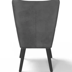 Fauteuil scandinave en velours gris*IDMarket
