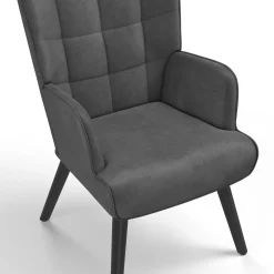 Fauteuil scandinave en velours gris*IDMarket