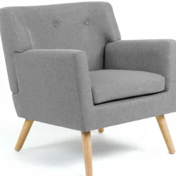Fauteuil scandinave gris chiné*IDMarket