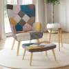 Fauteuil scandinave multicolore avec repose pieds*IDMarket Discount