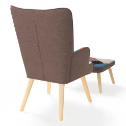 Fauteuil scandinave multicolore avec repose pieds*IDMarket Discount
