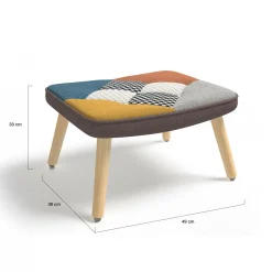 Fauteuil scandinave multicolore avec repose pieds*IDMarket Discount