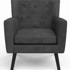 Fauteuil scandinave velours gris anthracite*IDMarket Clearance