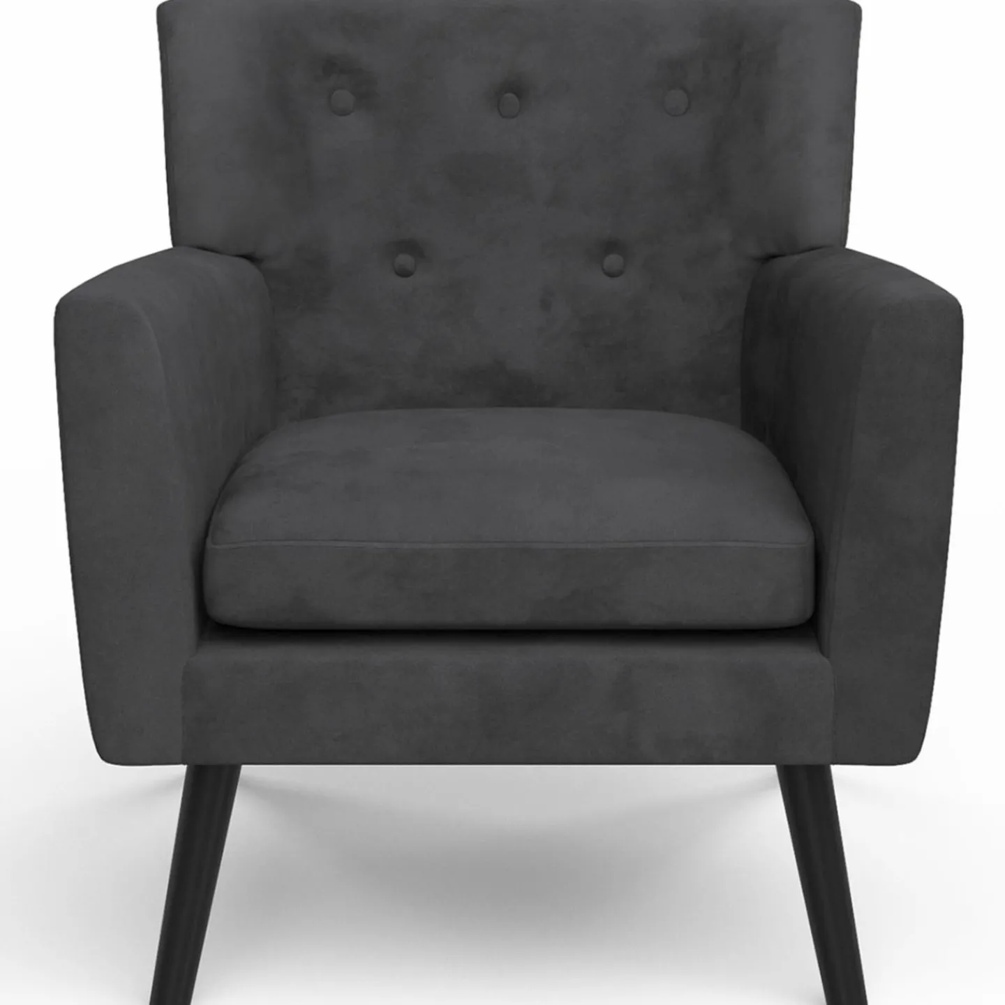 Fauteuil scandinave velours gris anthracite*IDMarket Clearance