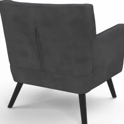 Fauteuil scandinave velours gris anthracite*IDMarket Clearance