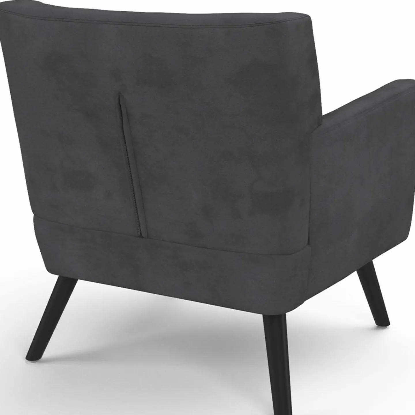 Fauteuil scandinave velours gris anthracite*IDMarket Clearance
