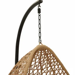 Fauteuil suspendu effet rotin avec coussin écru*IDMarket Hot