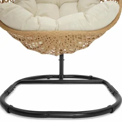 Fauteuil suspendu effet rotin avec coussin écru*IDMarket Hot