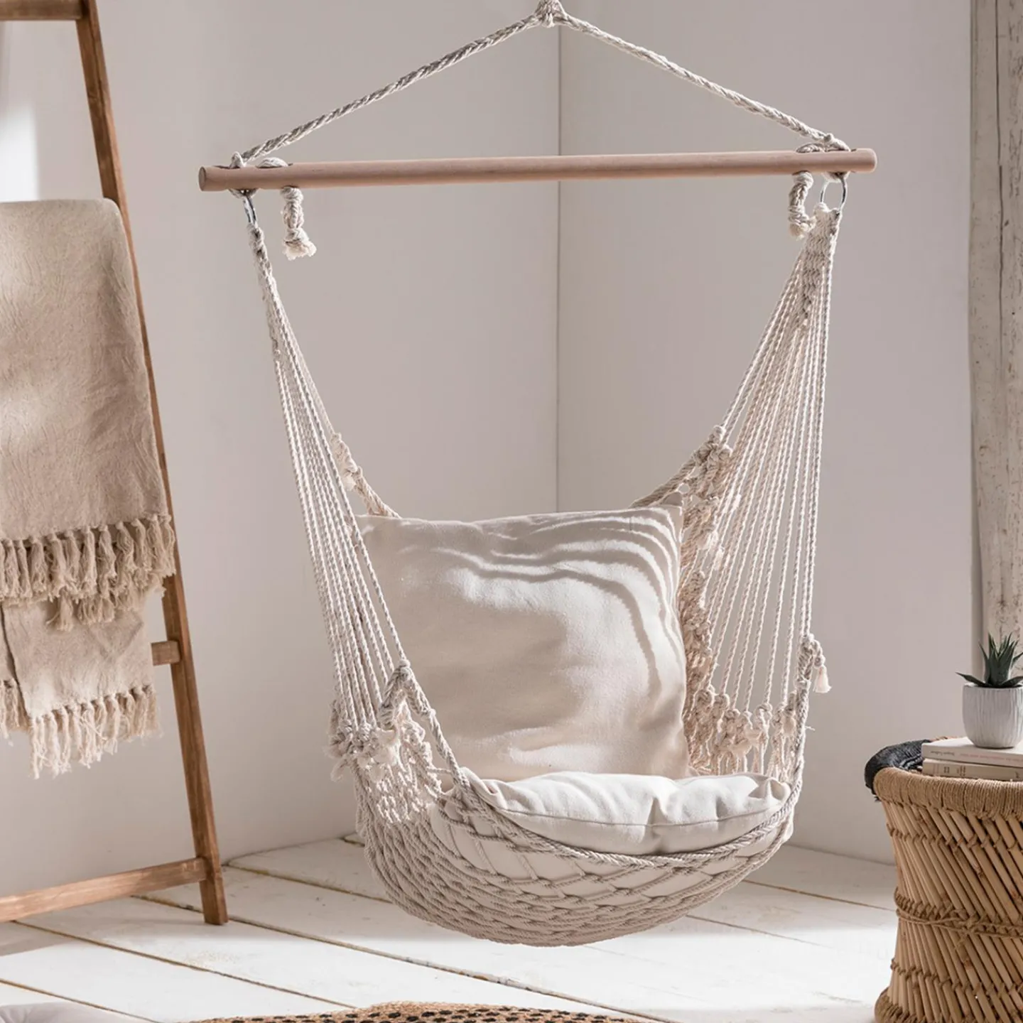 Fauteuil suspendu macramé*IDMarket Outlet