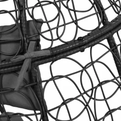 Fauteuil œuf suspendu avec coussins gris*IDMarket New