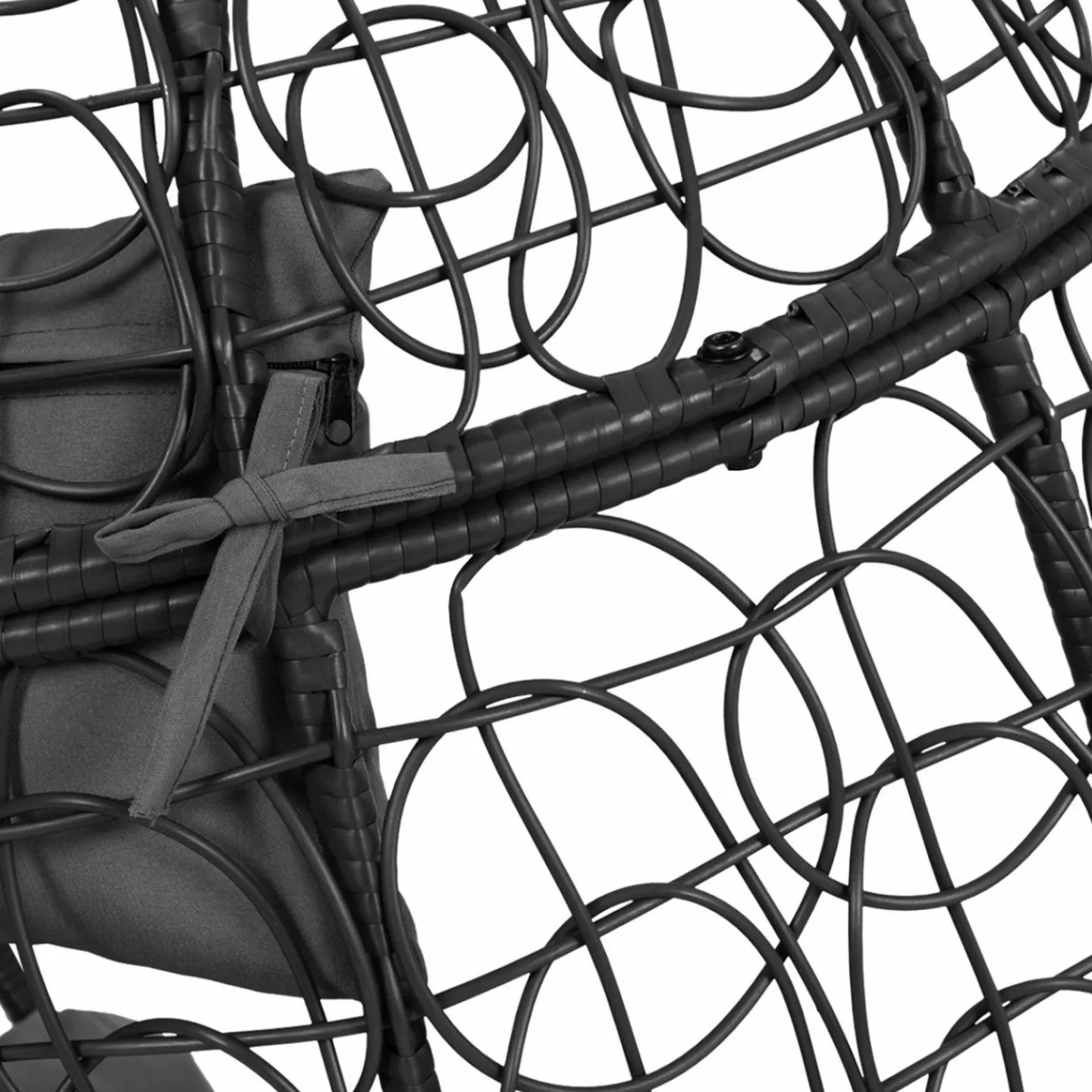 Fauteuil œuf suspendu avec coussins gris*IDMarket New