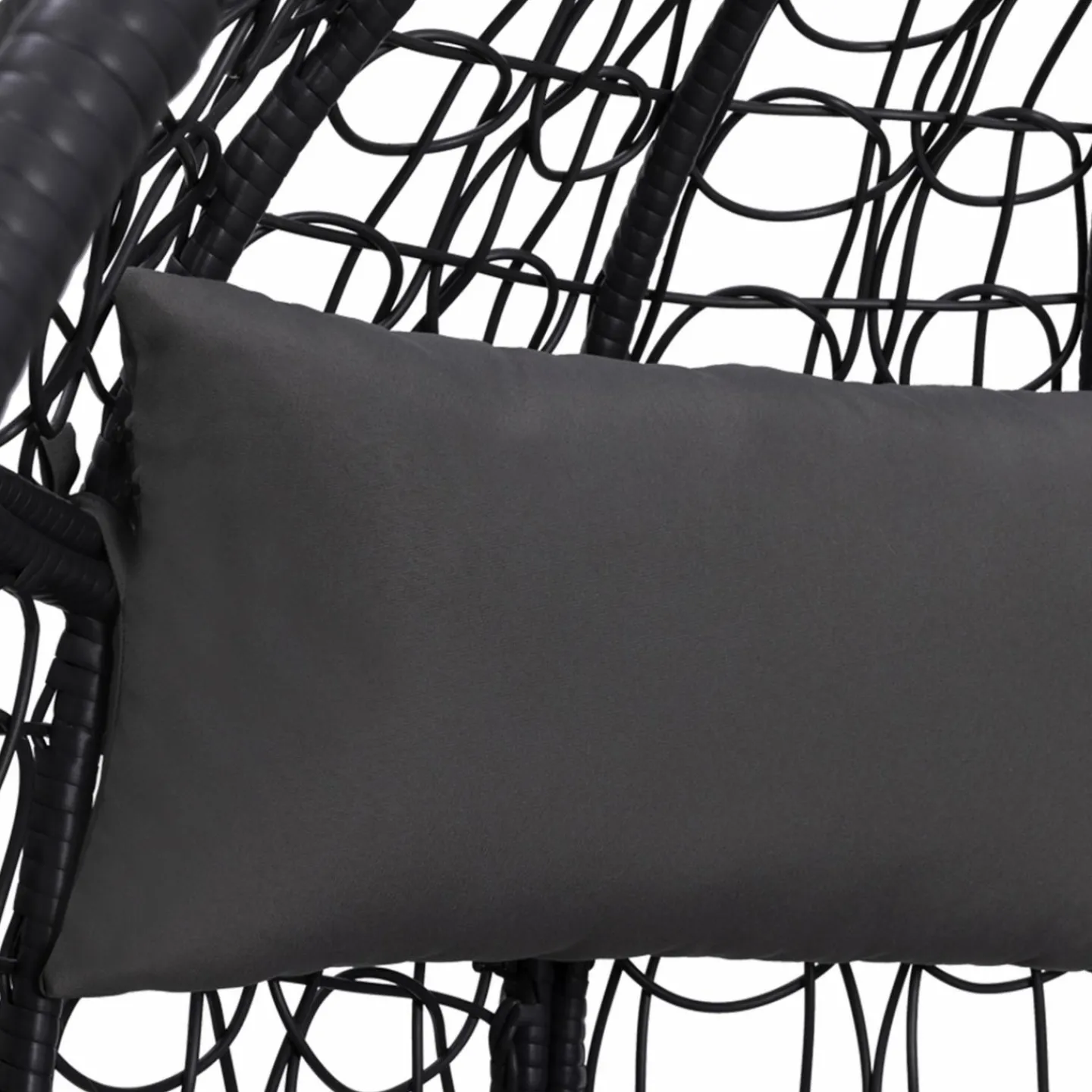 Fauteuil œuf suspendu avec coussins gris*IDMarket New