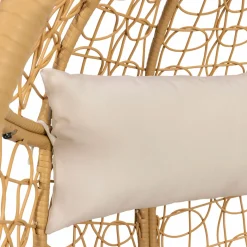 Fauteuil œuf suspendu effet rotin avec coussins écru*IDMarket Clearance