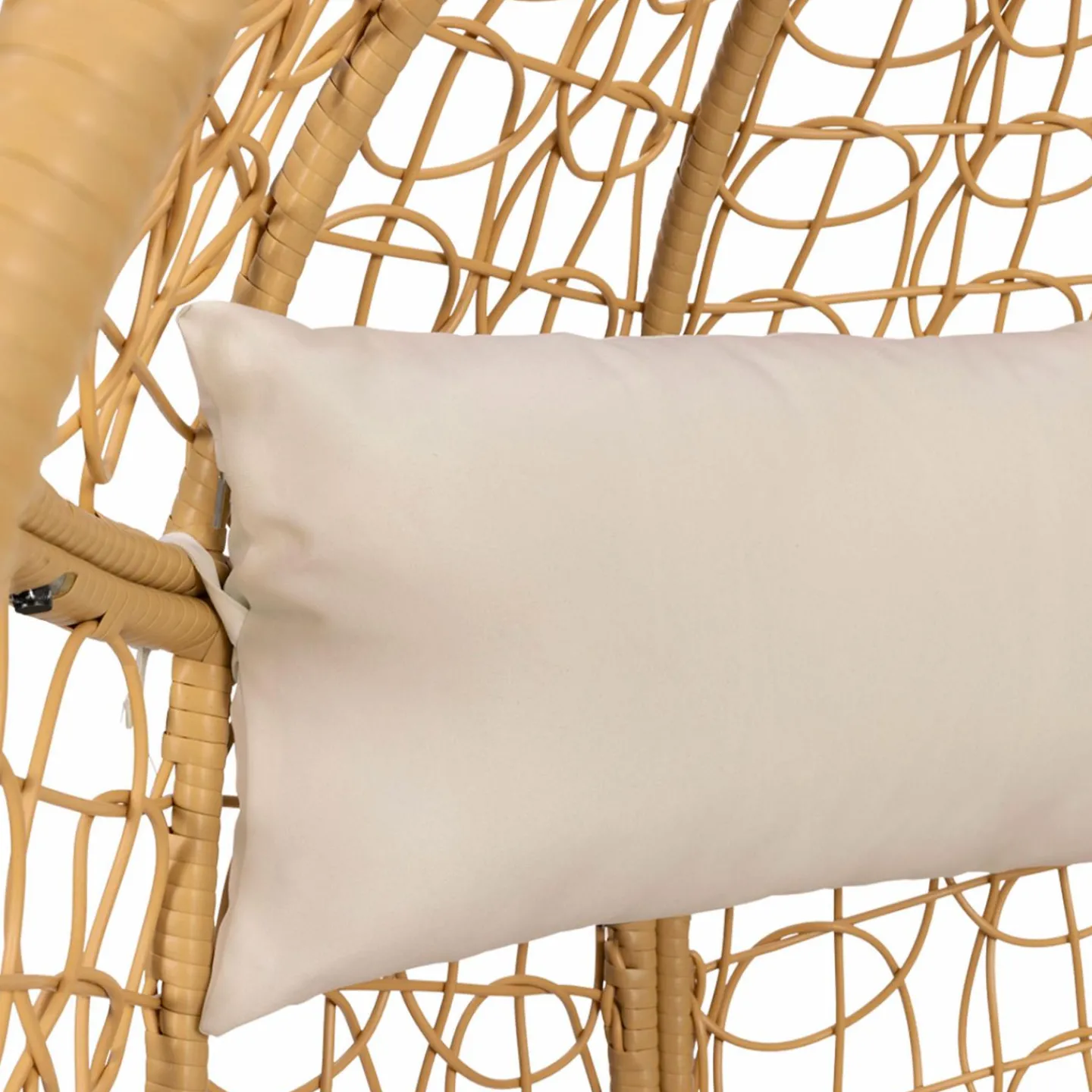 Fauteuil œuf suspendu effet rotin avec coussins écru*IDMarket Clearance